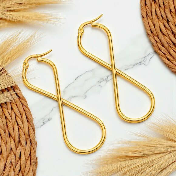 🆕️Infinity Statement Earrings | 18K Gold Plated Stainless Steel Minimalist Chic - Picture 9 of 9